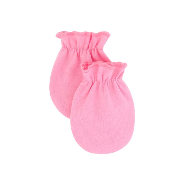 Однотонные мягкие хлопковые варежки для новорожденных с защитой от царапин