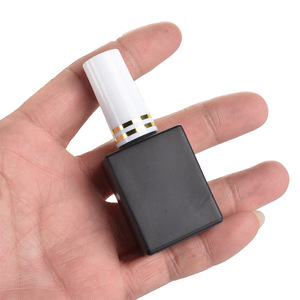 Botella de esmalte de uñas de vidrio blanco, dispensador vacío de 10 ml, forma rectangular, para retoques de esmalte en gel, botella pequeña portátil negra - Product Image 3