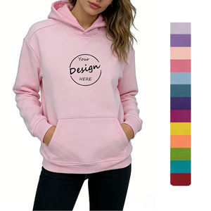 Nouvel Arrivage – Sweat à Capuche Femme Rose 360 GSM 100% Coton, Coupe Classique, Broderie Personnalisée, Insert en V, Style Quotidien, Motif Ferry Français, Couture en V - Product Image 1