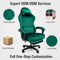 Chaise de jeu ergonomique au design moderne, pivotante à 360 degrés, chaise de bureau de direction, hauteur réglable, velours, personnalisable en 3 étapes