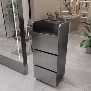 Nouveau chariot de salon moderne en acier inoxydable à 4 roues pour salons de coiffure, hôtels, salons et usage extérieur - Aucun installation requise - Product Image 5