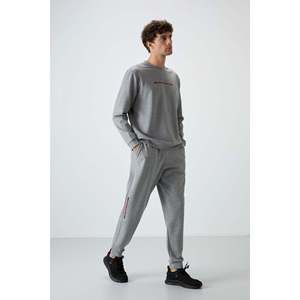 Conjunto Deportivo para Hombre en Algodón Gris Melange, Grueso, Suave, Texturizado, con Estampado - 85239 - Gb melange/gb melange - Product Image 1