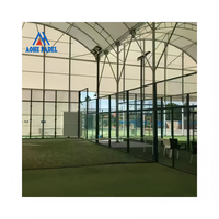 Terrain de padel panoramique de haute qualité avec gazon artificiel et abri extérieur