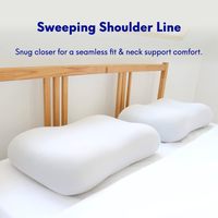 Oreiller de luxe en coton/polyester pour un sommeil profond, design ergonomique breveté, contour ergonomique, pour les dormeurs sur le côté et sur le dos, orthopédique, cervical, solide, pour le cou