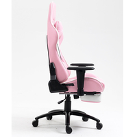 Chaise de jeu professionnelle inclinable en cuir PU rose avec repose-pieds, fabriquée en usine