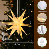 3D Mährischer Hängender Stern Lichterkette Explosionsstern-Licht Weihnachtsfest Dekorative Sternenlichterkette
