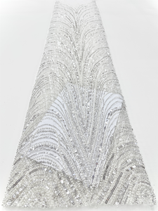 NI.AI Aso Ebi tissu de dentelle africaine tissu de mode dentelle perlée dernier tissu de dentelle pour la fête nigériane 2025 - Product Image 3