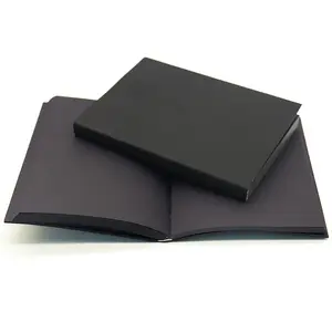 Superior Craft A6 Leather Hard Cover Paper Black Notebooks Cheap Wholesale Black Paper Notebooks