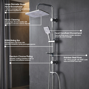 Ensemble de douche combiné à faible coût pour fabricant en gros avec pommeau de douche pluie et douchette à main, système de douche pour salle de bain et <span class=keywords><strong>appartement</strong></span> - Product Image 3