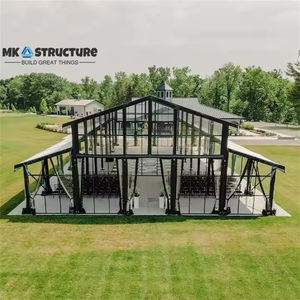 Tente atrium à cadre noir 25m x 25m pour les événements de fête de mariage et les grandes célébrations Tente en aluminium à portée transparente - Product Image 4