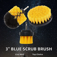 Brosse de nettoyage industrielle GenesisBrush en nylon bleu de 3 pouces, brosse de nettoyage pour perceuse, OEM, multi-usages, salle de bain, voiture, tapis, carrelage, éviers