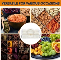 Plateau de service divisé Aohea avec poignée, plateau à charcuterie portable avec couvercle pour enfants et adultes, boîte à collation pour bonbons