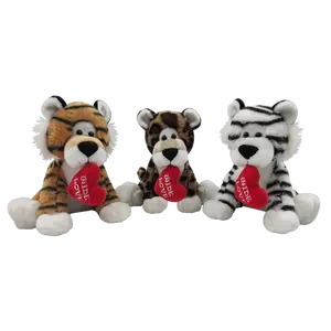 Hot Sale Soft Stuffed Cute Plush Wild Animals With Heart