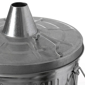 Pattumiera da giardino portatile in metallo zincato resistente pattumiera pattumiera - Product Image 6