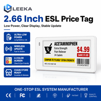 LEEKA Esl - Etiqueta Electrónica de Precio Inalámbrica de 2,66 Pulgadas y 4 Colores con Pantalla de Tinta Electrónica, Plástico ABS, Certificación CE, FCC y RoHS