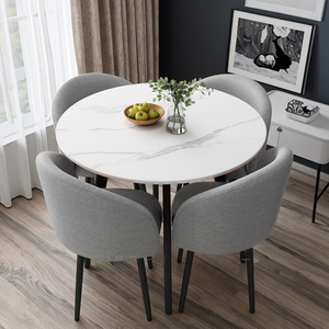 Set Moderno Minimalista di Tavolo Estensibile in Legno <span class=keywords><strong>e</strong></span> Sedie per Reception, 4 Posti, <span class=keywords><strong>Arredamento</strong></span> per Negozi di Tè <span class=keywords><strong>e</strong></span> Uso Commerciale - Product Image 3