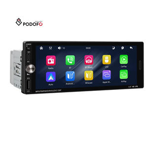 Podofo 6.9インチ 1DINカーステレオ ワイヤレスCarPlay＆<span class=keywords><strong>Android</strong></span> Auto対応 BT FM USB TYPE-C急速充電 カーMP5プレーヤー オートラジオ ODM OEM - Product Image 1