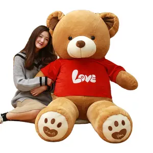 Valentine Giant Teddy Bear Stuffed Animal Plush Toy Bedroom Decorations Plush Bear Soft Dolls with Love Mother's Day