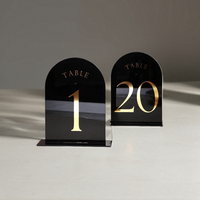 Support de panneau de bienvenue Walglas, numéro de table, plaque acrylique miroir carrée transparente givrée dorée, imprimée UV 2 couleurs, fabriquée en Chine pour