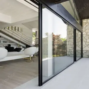 Big glass standing prefabricated European standard bulletproof aluminum sliding door and window factory price