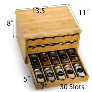 מתקן אחסון תבלינים רב תכליתי, עומד, מודרני, מבמבוק איכותי לשימוש במטבח - Product Image 3