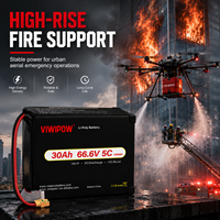 Baterai Lithium Ion Semi Solid State VIWIPOW Paling Populer 30000mAh 66.6V Lipo untuk Drone Pemadam Kebakaran