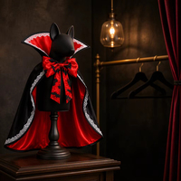 Costume d'Halloween pour animaux de compagnie, cape de style britannique à motif chauve-souris, cosplay pour chiens et chats, châle amusant avec chapeau (toutes saisons Hefei)