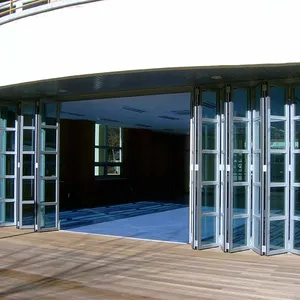 Adabusa — porte en verre à double pliage et pliable en aluminium, tonneau Transparent avec serrure