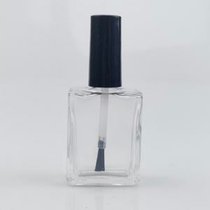 Flacons de vernis à ongles en verre rond noir transparent haut de gamme de 5 ml, 8 ml et 15 ml avec bouchon à vis et pinceau - Product Image 6