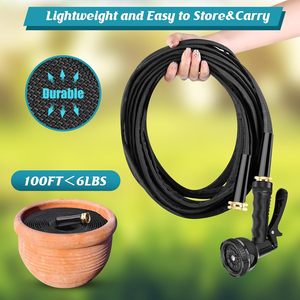 Garden Hose With Spray Nozzle 50 Ft Lightweight Flexible Water Pipe For <b>Car</b> Washing And Gardening Use Variable Spray Patterns - Product Image 4