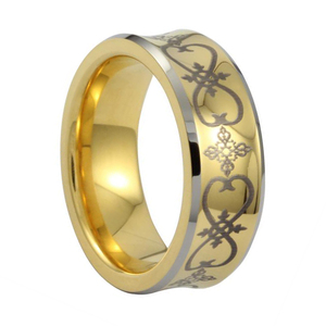 Sz Cheng jewelers thủ ngày bán buôn đồ trang sức Trung Quốc 18K vàng mạ mid-lõm Tungsten Nhẫn - Product Image 1