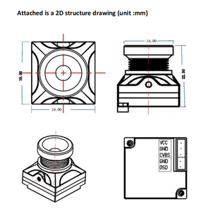 Новая аналоговая мини-камера FPV OEM-бренда 1/3 CMOS 1500TVL с объективом <span class=keywords><strong>2</strong></span>,8 мм, PAL/NTSC, с OSD и внутренней регулировкой, для гоночных дронов - Product Image 5