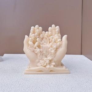 Moule en silicone TangChu pour bougie religieuse, Jésus et la Sainte Famille dans les mains, moule 3D DIY pour bougie, décoration d'intérieur, moule pour bougie parfumée, résine - Product Image 3