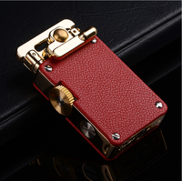 Briquet à silex compact vintage CHIEF en cuivre pur et laiton, rechargeable, avec logo personnalisé, pour cigarettes, cadeaux d'affaires CF708