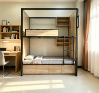Lit superposé moderne en métal extra large sur mesure, adapté aux dortoirs du personnel, aux dortoirs scolaires, aux auberges, aux B&B, aux hôtels et aux appartements