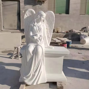 Estatua <span class=keywords><strong>de</strong></span> Ángel <span class=keywords><strong>de</strong></span> Mármol Antigua <span class=keywords><strong>de</strong></span> Tamaño Real para Cementerio - Product Image 2
