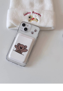 Custodia Magnetica Trasparente con Clip per Carte Rimovibile in TPU+PC, Modello Koala Marrone per <span class=keywords><strong>iPhone</strong></span> <span class=keywords><strong>11</strong></span> 12 13 14 15 16 <span class=keywords><strong>Pro</strong></span> Max - Product Image 5