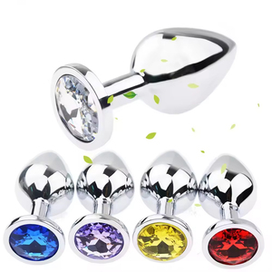 Juguetes sexuales anales para parejas, tapón anal de metal de acero inoxidable con joyería de cristal, consolador vibrador, tapón anal de tacto suave - Product Image 1