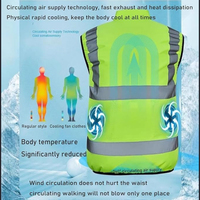 Neue Outdoor Fancy Reflective Strip Sicherheits weste mit Baustellen jacke Eingebauter Lüfter 16000mAh Batterie Klimaanlage Weste