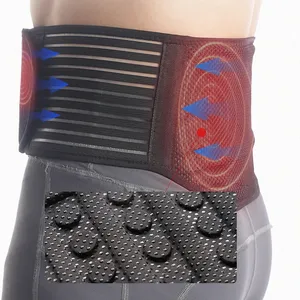 Banda de soporte de cintura elástica transpirable médica terapia magnética autocalentamiento turmalina venta rápida logotipo personalizado