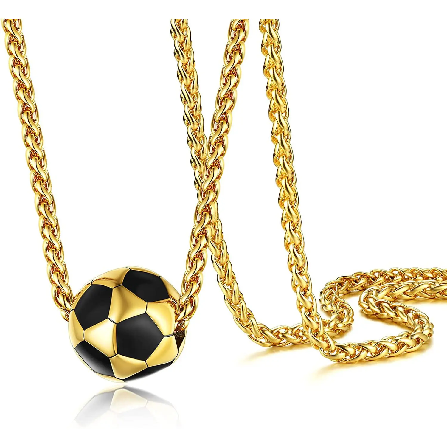 Beliebtes neues Design Edelstahl Schmuck Fußball Anhänger Halskette Punk Messi als Geschenk Herren schmuck