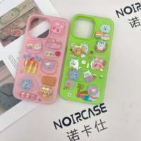 Étui de téléphone DIY 2 en 1 pour filles avec de jolis personnages de dessins animés en 3D-Matériau TPU + PC, pour iPhone 15 et Samsung S Series