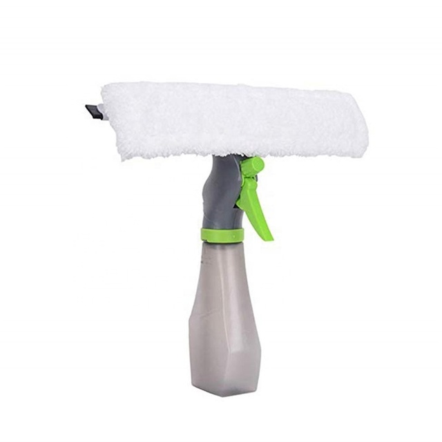 Multifunctional 3-in-1 Window Cleaner Spray Bottle Wiper Squeegee Microfibre Pad Plastic Cleaning Home Household