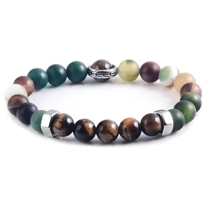 Custom Handmade Multi Colored Shambala Rock Stone Bracelet Adjustable