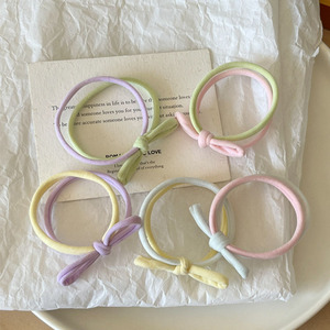 Vendita calda moda europea fascia di gomma fatta a mano neonato bambino bambino cravatta per capelli in pelle fiocco capelli accessori per capelli con fiocco - Product Image 1