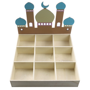 DAMAI Eid Decorations <b>Table</b> Decorations Muslim Wooden Trays Arab Middle East Festival <b>Storage</b> Box Desktop Decorative Ornament - Product Image 4