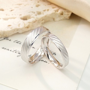 925 스털링 실버 밴드 일치하는 약속 커플 결혼 반지 <span class=keywords><strong>silver925</strong></span> 커플 - Product Image 5