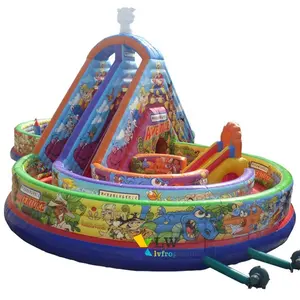 amusement park game cartoon inflatable obstacle course, kids run inflatable obstacle course maze