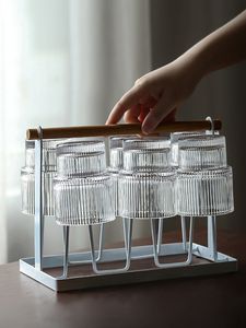 Organizador de cocina, soporte de Metal para secado de tazas, estante de secado con 6 ganchos y bandeja de drenaje - Product Image 2