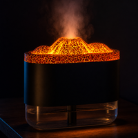 Humidificateur en plastique effet flamme volcanique 300ml, veilleuse colorée, barre d'oxygène, brume nano, diffuseur d'aromathérapie ultrasonique USB pour chambre